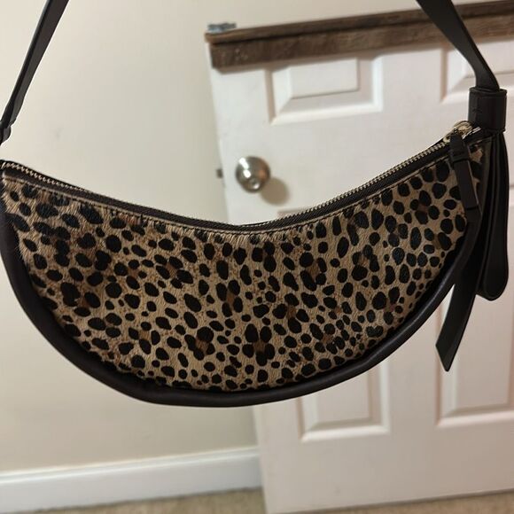 NWOT Kate Spade smile leopard calf hair small shoulder bag AUTHENTIC Brown BAG - Picture 6 of 8